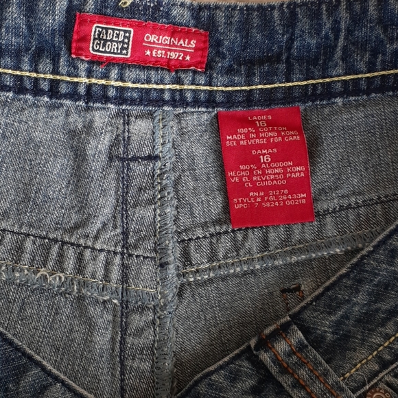 Faded Glory Denim Shorts Size 16 - Picture 3 of 4